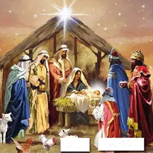 Set of 2 Individual Decoupag Paper Party Napkin CHRISTMAS NATIVITY JESUS Watercolor Decor Luncheon Napkins for a Birthday holiday, Wedding, Cocktail Party