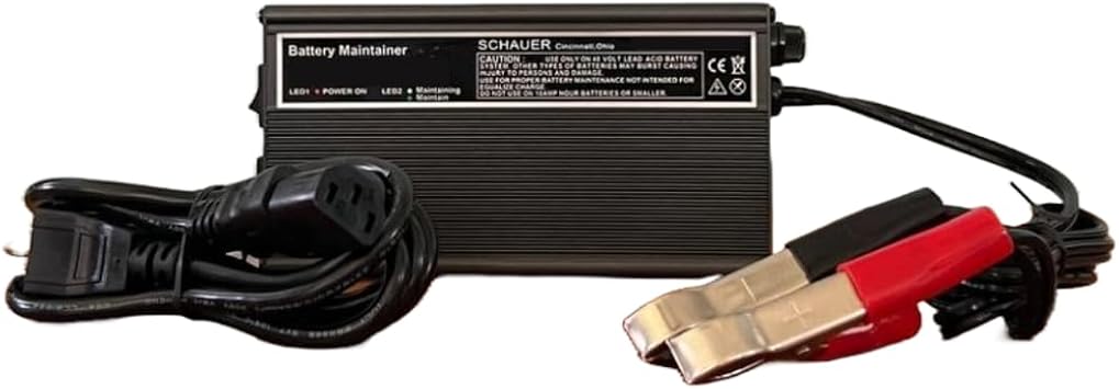 Schauer SBC0348MTR 48V 3A Smart Battery Maintainer with Automatic Float Mode Lead Acid, AGM & Gel Batteries Detachable AC Cord