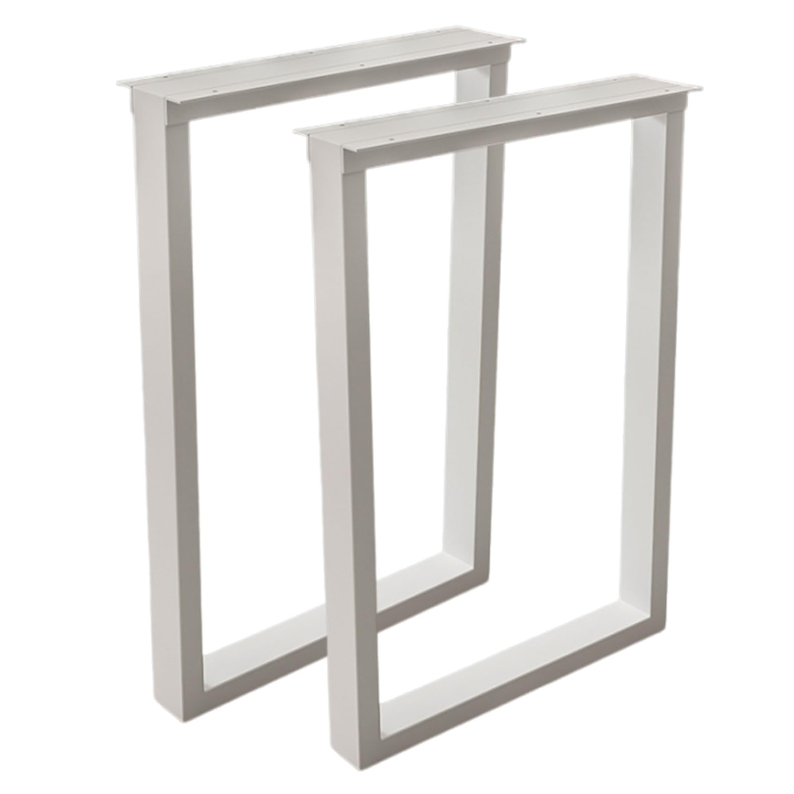 Zestaw 2 stalowych nóg do stołu z rur stalowych, wytrzymałych, do mebli DIY, do jadalni i stolika kawowego, do stołu warsztatowego, w kolorze białym (50 cm/19,7" x 60 cm/23,6")