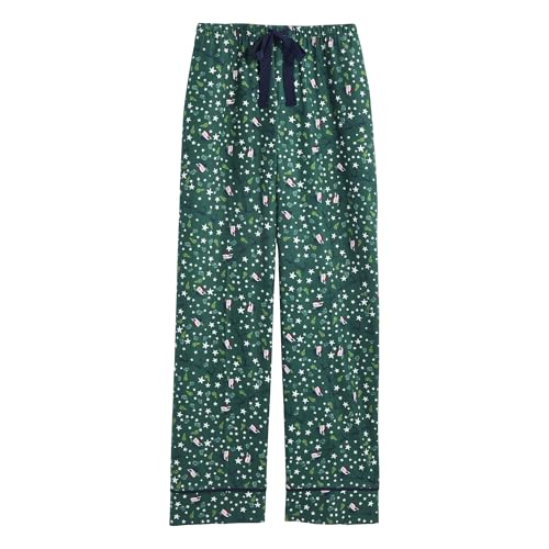 vineyard vines Flannel Pajama Pants, Green Santa Whales and Start, XX-Large
