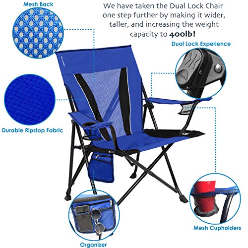 Kijaro XXL Dual Lock Portable Camping and Sports Chair, Maldives Blue