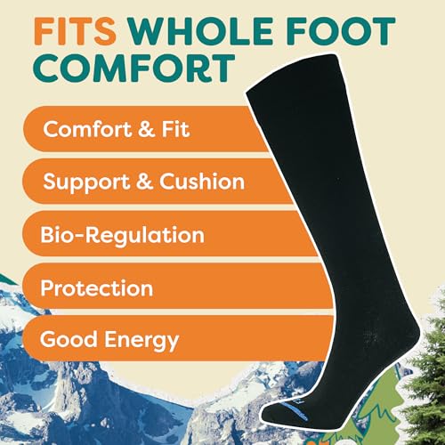 FITS Film Ski Merino Wool Ski Socks For Men and Women, Over-the-Calf, Breathable, Odor Resistant, Whole Foot Comfort4