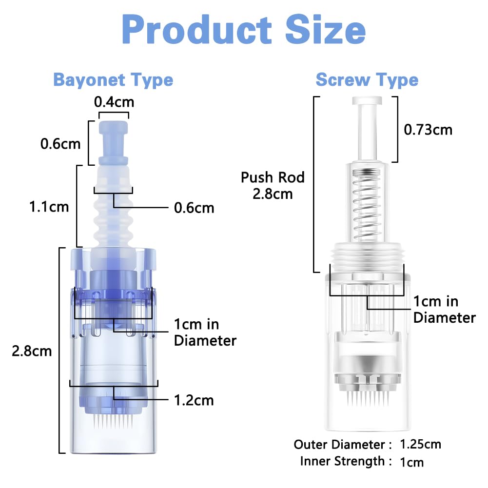 LOPHE Microneedling, 12 Pezzi Micro Aghi Penna Derma Micro Needling, Microneedle Nano Aghi con Regolabili a Baionetta(#12pin)