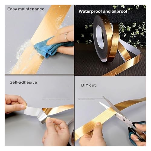 Borde de pared autoadhesivo impermeable de 50 metros para marcos de puertas 4