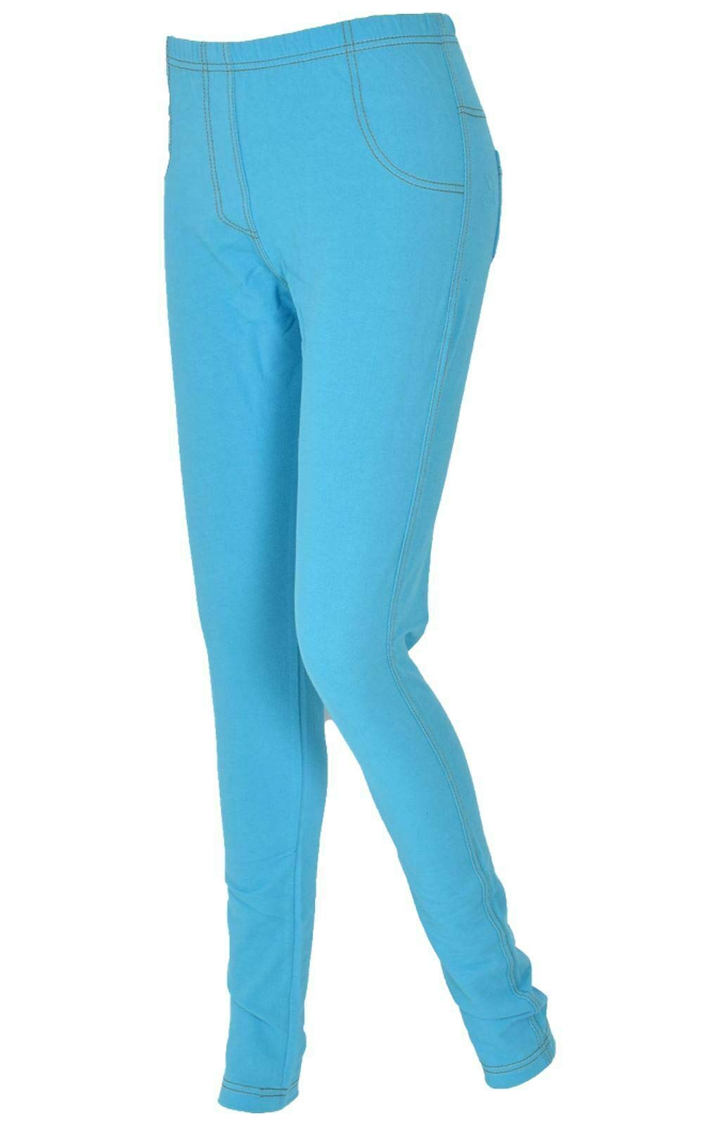 True Face (Turquoise, S - M) Ladies Skinny Jegging Coloured Denim Stretchy Pant Blue