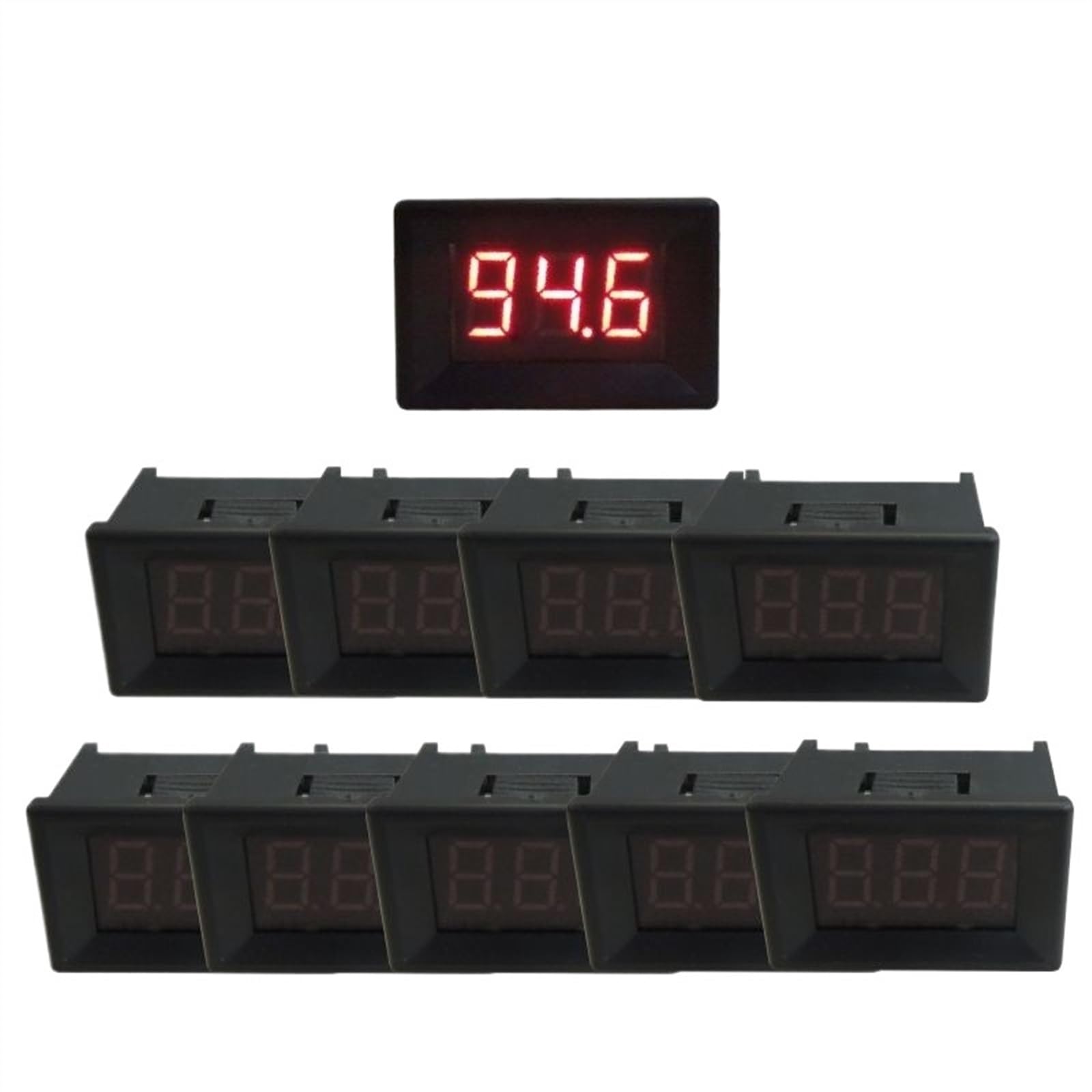 10 Uds voltímetro Digital DC 0-100V voltímetro Digital medidor de Panel de voltaje for electromóvil motocicleta coche 0,36 ''rojo verde(Green)