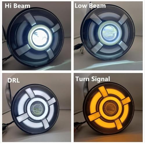 Image of Royal Bullet Daymaker Halo 7 inch LED Headlight | 110W Cree | High /Low + DRL Beam LED Headlight, 6 Months Warranty Compatible With Royal Enfield, Thar, Gypsy (Original)