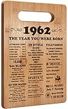 60th Birthday Gifts, 60 Year Old Birthday Gifts, 1962 Poster, Back In 1962 Cutting Board, 60th...