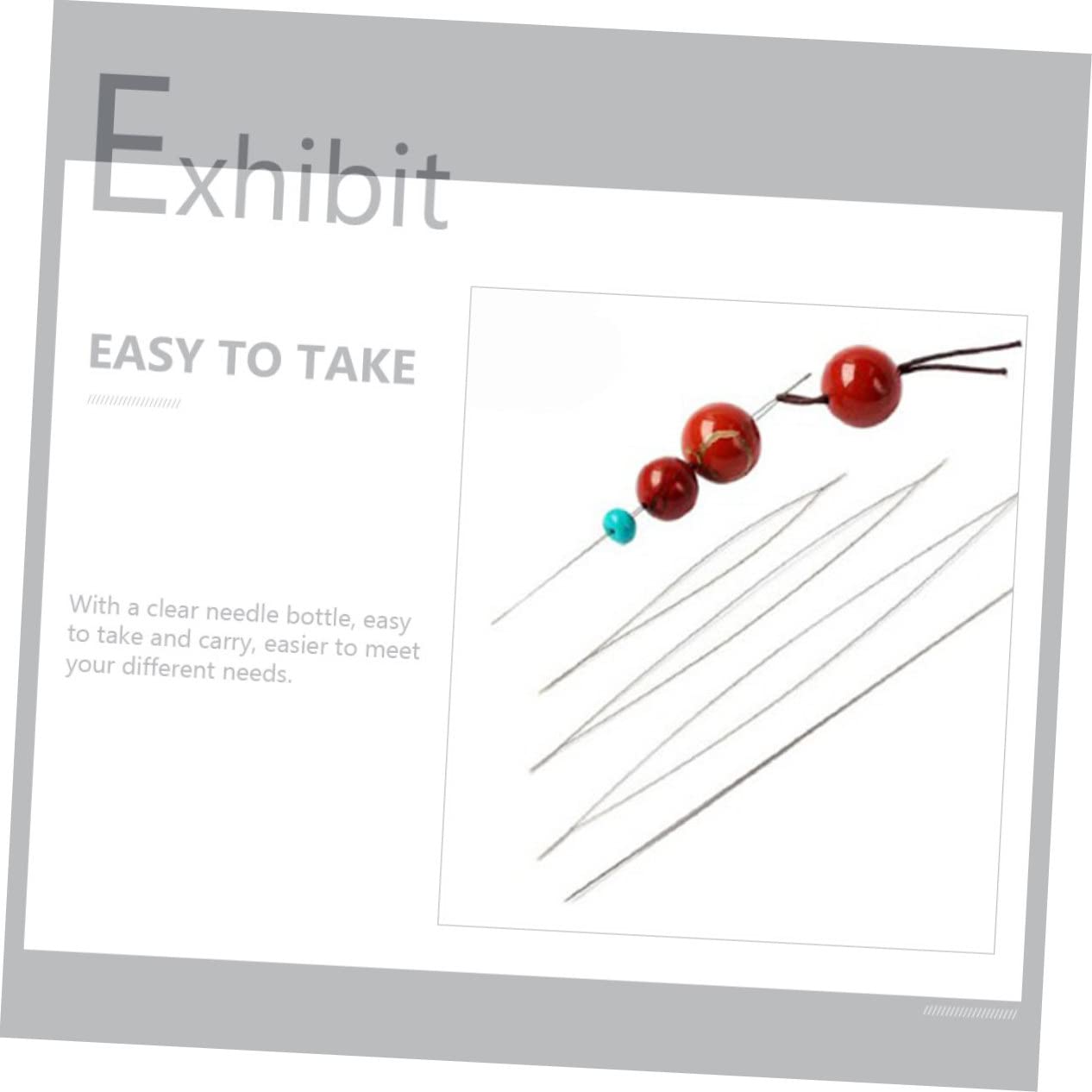 HOODANCOS 11.5cm Beading Needle Kit Heavy Duty Hand Sewing Needles Set for Jewelry Making Beading Tools Bent Needles and Needle Bag