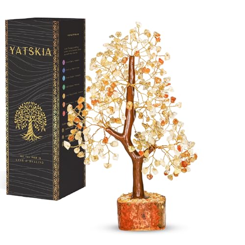 Citrine Healing Crystal - Gemstone Bonsai Tree, Feng Shui Tree, Crystal Gifts for Women, Good Luck Home Decor