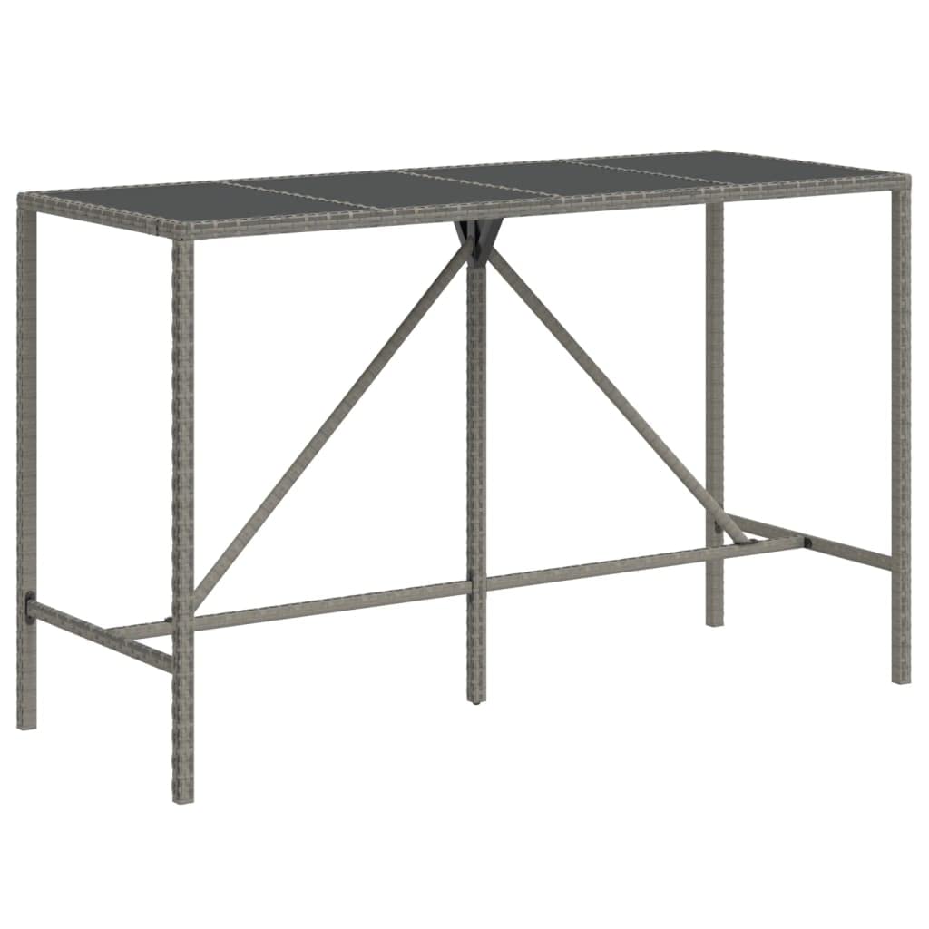 KCCKOM Bar Table with Glass Top Gray 70.9