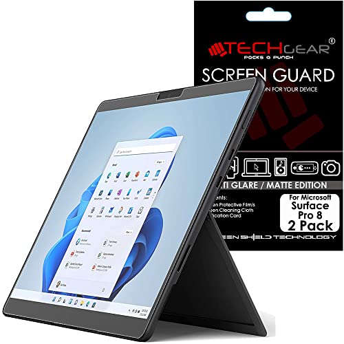 TECHGEAR [2 Piezas] Surface Pro 8 Protector de Pantalla Antirreflejo [Alta Definicion] [Sin Burbujas] Compatibles con Microsoft Surface Pro 8
