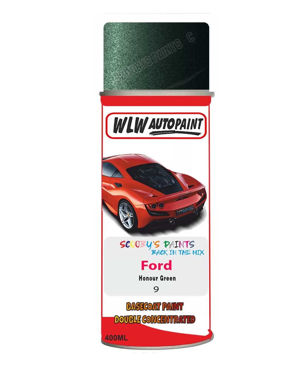SCOOBYS PAINTS BACK IN THE MIX Basecoat Aerosol Spray Paint For Ford Fiesta Honour Green 2002-2006 Code 9