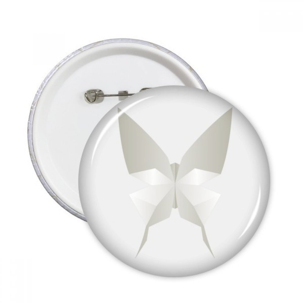 Badge rond papillon blanc origami motif multicolore vêtement