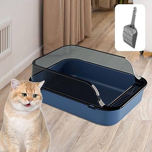 Arenero abierto para gato grande azul miniatura 7