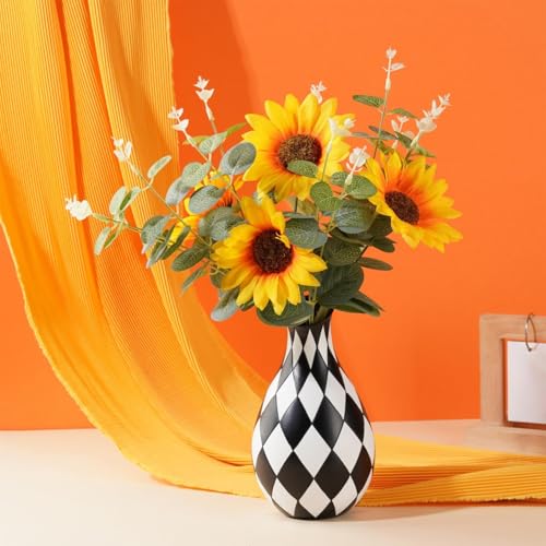 Jarrón negro y decorativo ideal para centros de mesa de boda y estantes de cocina modernos 7