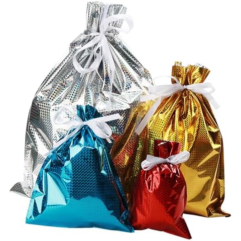 MANCHAP 32 PCS Foil Drawstring Gift Bags Cover