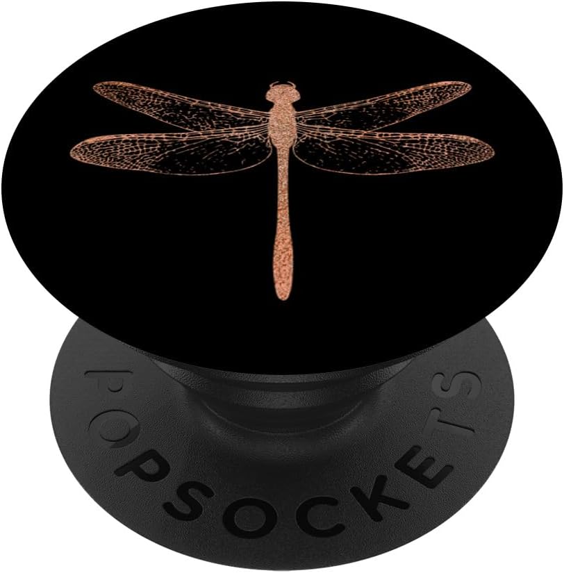 Rose Dragonfly Black PopSockets Adhesive PopGrip