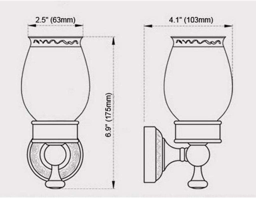 Antique Copper Single Cup Brush Holder, 360 Degree Rotating Tooth Cup Holder, Bathroom Kit