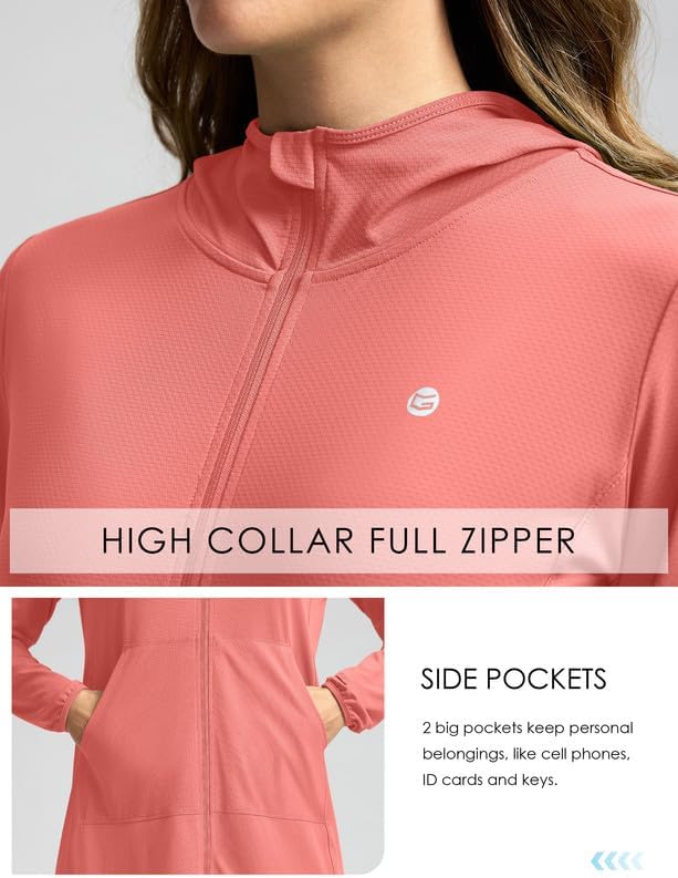 Women's UPF 50+ Swim Cover Up Sun Protection Hoodie Long Jacket SPF Lightweight Beach Cover Ups for Women - Image 5