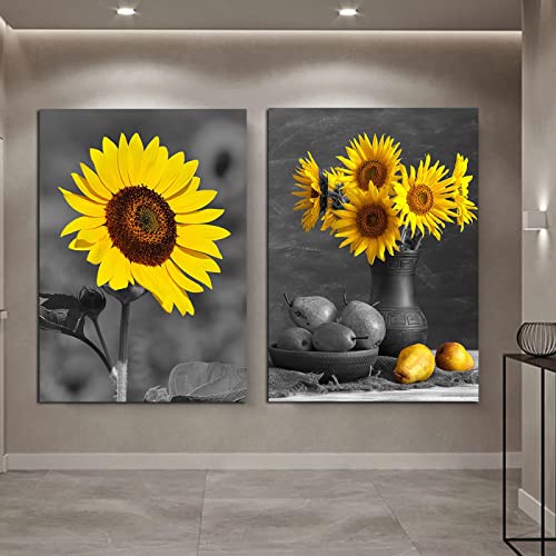 Affiche tournesol vintage impression toile déco murale salon moderne 50x70