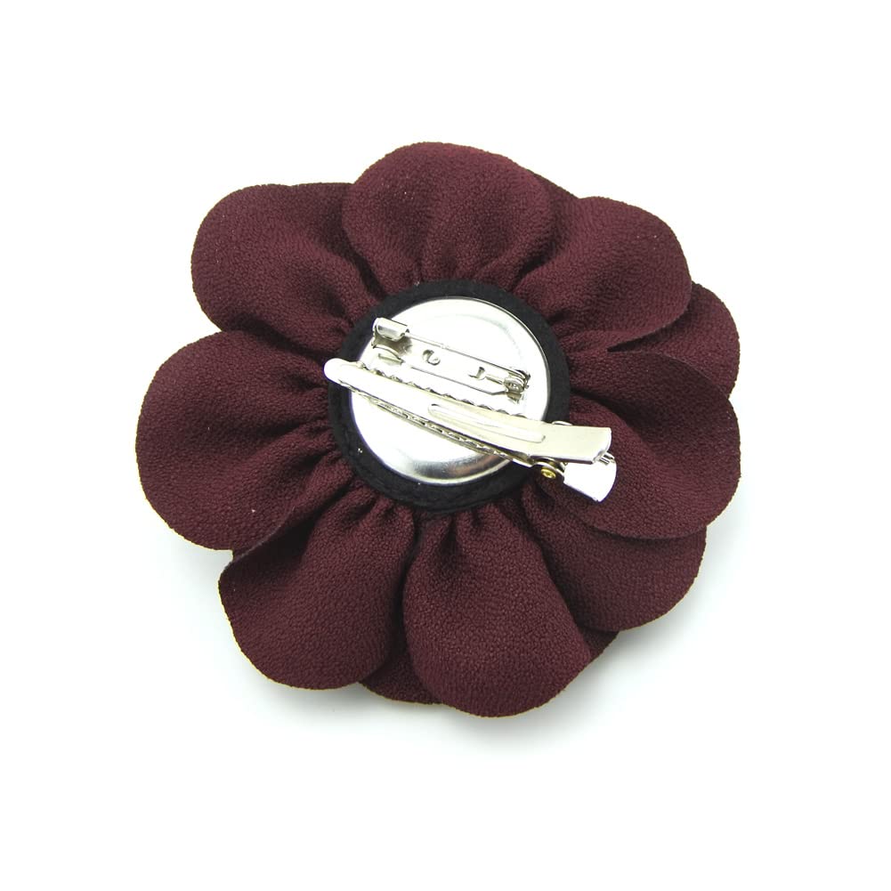 Meilliwish Beautiful Flower Rose Wedding Women Hairpin Hair Clip 1 PCS(A108)(WineRed) - Image 3