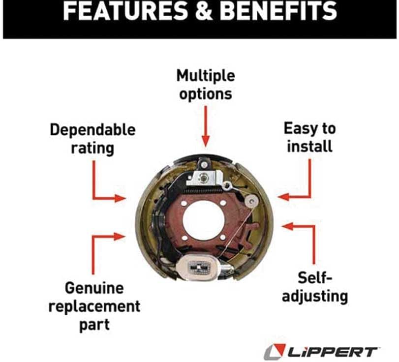 Automotive Lippert 298277: 12.25" X 3.38" Lh Electric Brake Assembly, 4-Bolt; 8000# Axle