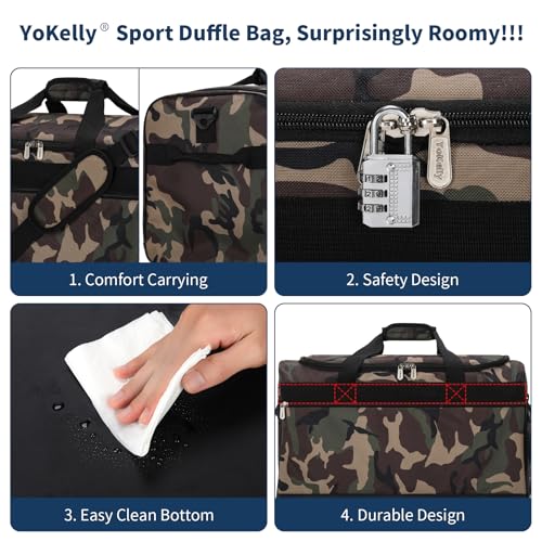 Image of Mens Gym Bag 20 inch, Camo | 40L, Sport Duffle Bag for Men, Weekender, Travel