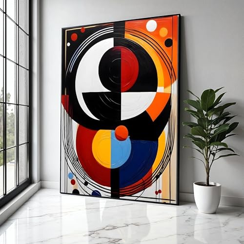Art mural coloré abstrait pour salon contemporain affiche géométrique 50x70