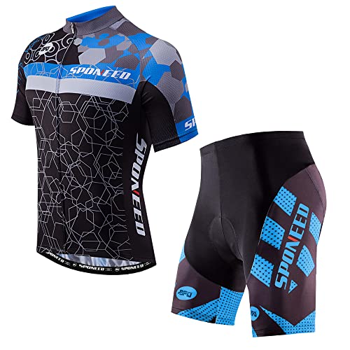 Camiseta y Pantalones Cortos para Ciclismo Hombre Azul XL miniatura 1