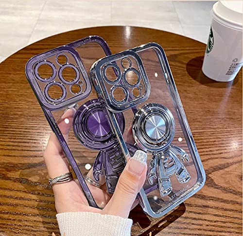 Funda iPhone 14 Plus con soporte de anillo ALLUPS plata carcasa transparente 5