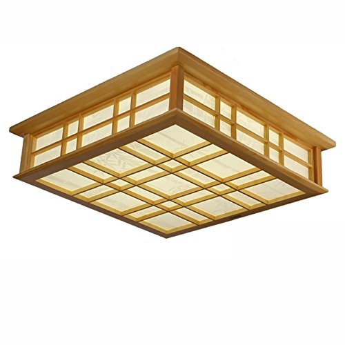Plafonnier carré en bois LED de 45cm : illuminez votre salle d'étude