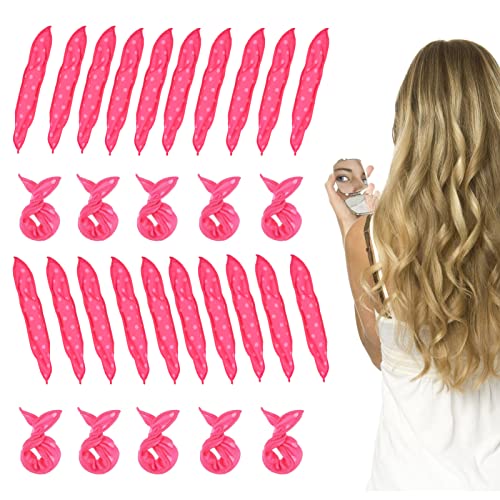 30pcs Hair Rollers - Foam Hair Roller for Hair DIY - Flexible Soft Pillow Curlers - No Heat for Women & Kids (Pink)