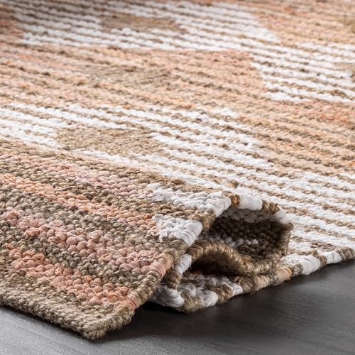 Tapis en jute nuLOOM Marla rose mini format pour protéger meuble - 6