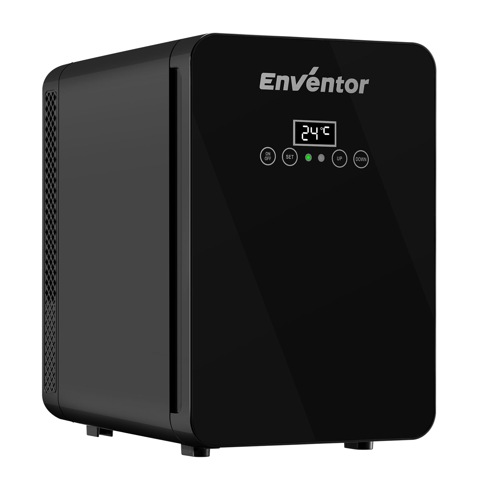 Enventor Nevera Pequeña 10L Negro, 15 Latas Mini Nevera para Habitacion, 12V/220V Frigorifico Pequeño con Funciones Frío y Calor, Mini Frigorifico con Ajuste de Temperatura Personalizado
