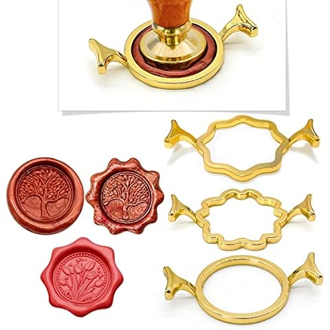 Chedin Metal Wax Seal Molds for 1 Inch Wax Seal Stamp, Round Flower Shape Eight-Pointed Star, for Wedding Invitations Scrapbooking Envelopes Greeting Cards Gifts Wine Wrapping (A) Cover