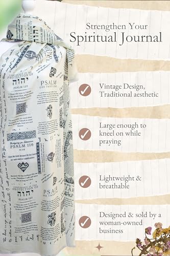 100% Cotton Christian Prayer Shawl with Protection Bible Verses - 28x70" Large, Lightweight Scarf, Christian Gift for Women4