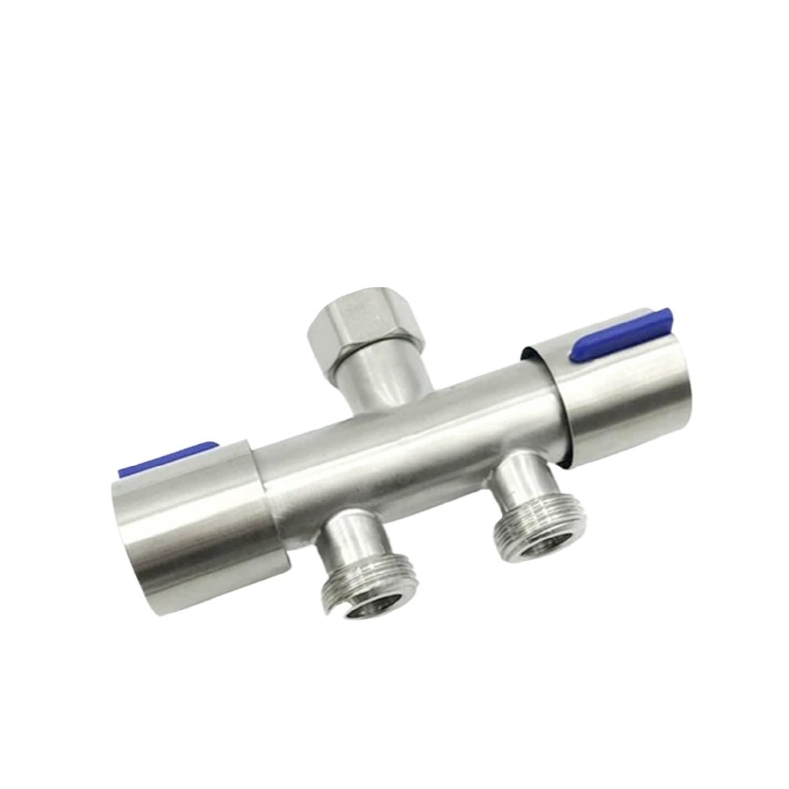 304 Stainless Steel G1/2 Three Way Angle Valve Independent Control Stop Valve for Washing Machine Toilet(B)