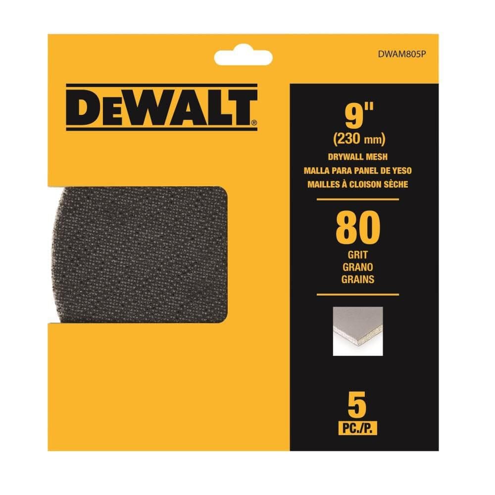 DEWALT DWAM805P 9IN MESH 5 Pack 80G, Brown, 9 x 9,7 pouces (dimensions avant chevauchement) - Image 2
