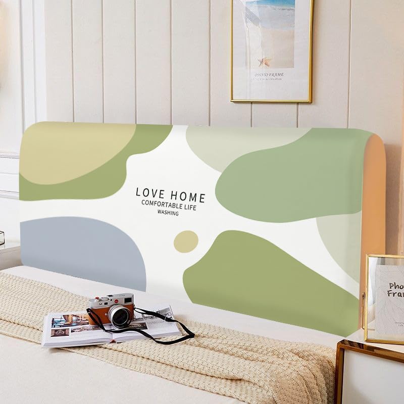Fansu Elástica Funda de Cabecero para Cama, Bloque de Color Cubierta para Cabecero de Cama a Prueba de Polvo, Protectora de Cabeceros de Cama Todo Incluido para Dormitorio (Blanco,150cm)