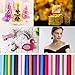 Faux Leather Sheets, Cridoz 32 Pack Glitter Vinyl Sheets PU Leather Fabric Sheet for Bows Earring Making, Jewelry Making and Crafts, 12.6 x 8.6 Inches