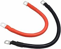 Vista 5 de Juego de cables de batería 4AWG de 12 pulgadas, cable de alimentación de inversor de batería, cables puente de 12 pulgadas con terminales