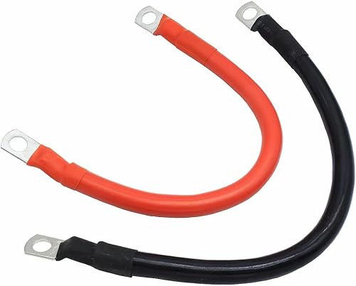 Miniatura 5 de Cable de batería 4AWG de 12 pulgadas, juego de cables inversores de energía de batería con terminales de 38 pulgadas, calibre 4 x 12 pulgadas (1