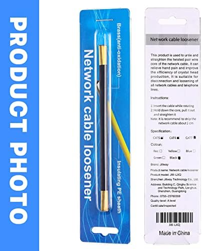Miniatura 5 de Herramienta para desenroscar cables de red, separadores de alambre trenzado de doble cabeza para CAT5 CAT5e CAT6 CAT7 y teléfono (negro, 3 piezas)