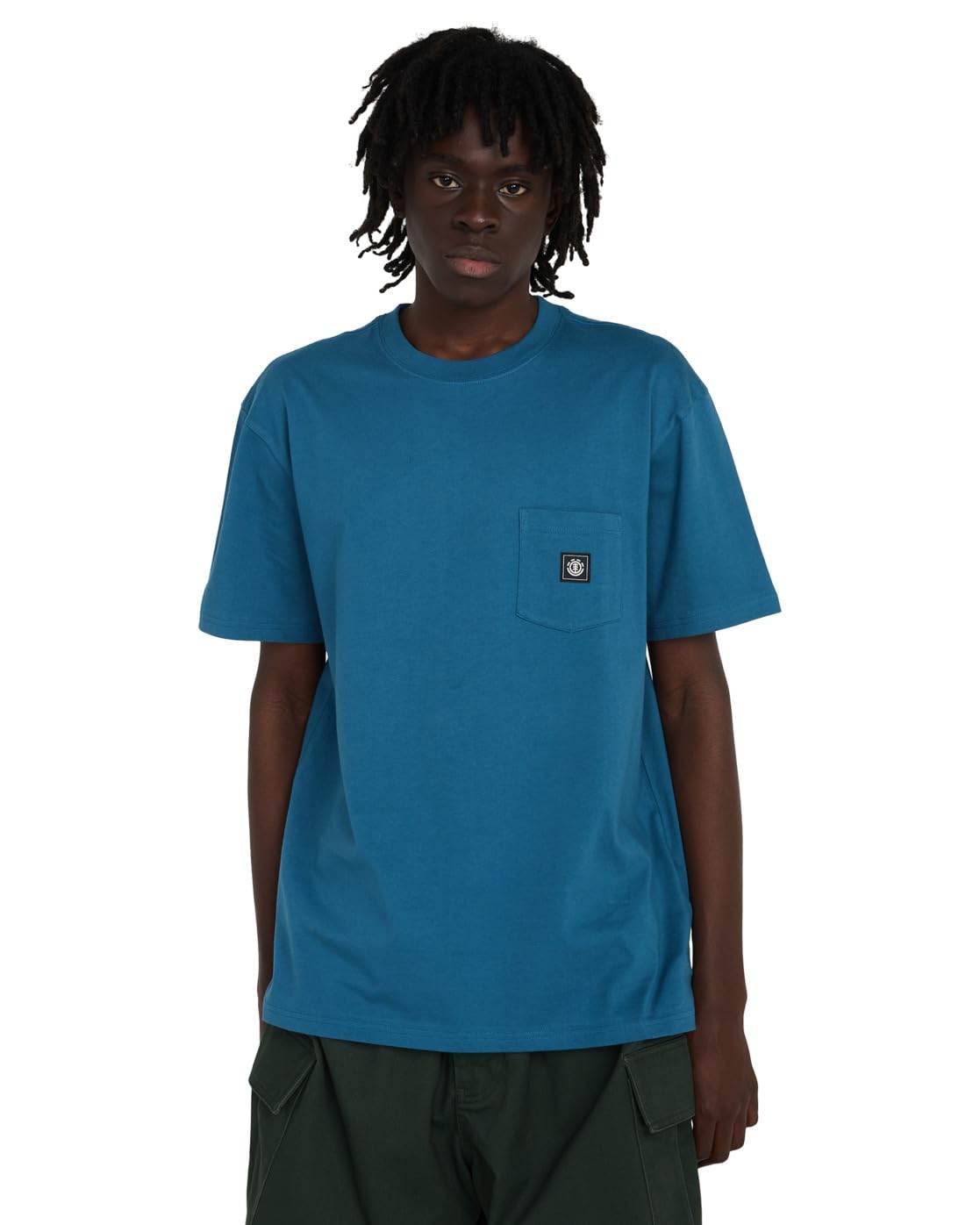 Element Icon Label Pocket - Short Sleeve T-Shirt - Men - Blue.