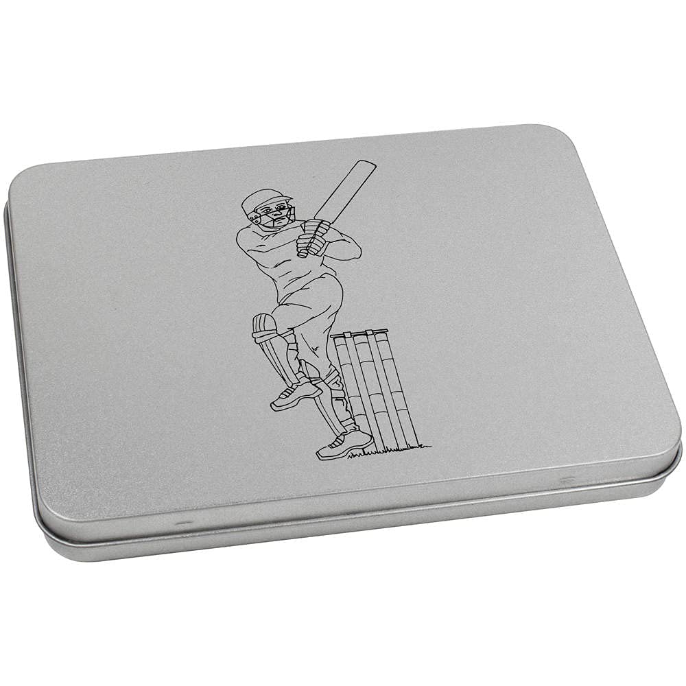 Azeeda 170mm 'Cricketer' Metal Hinged Tin/Storage Box (TT00151838)