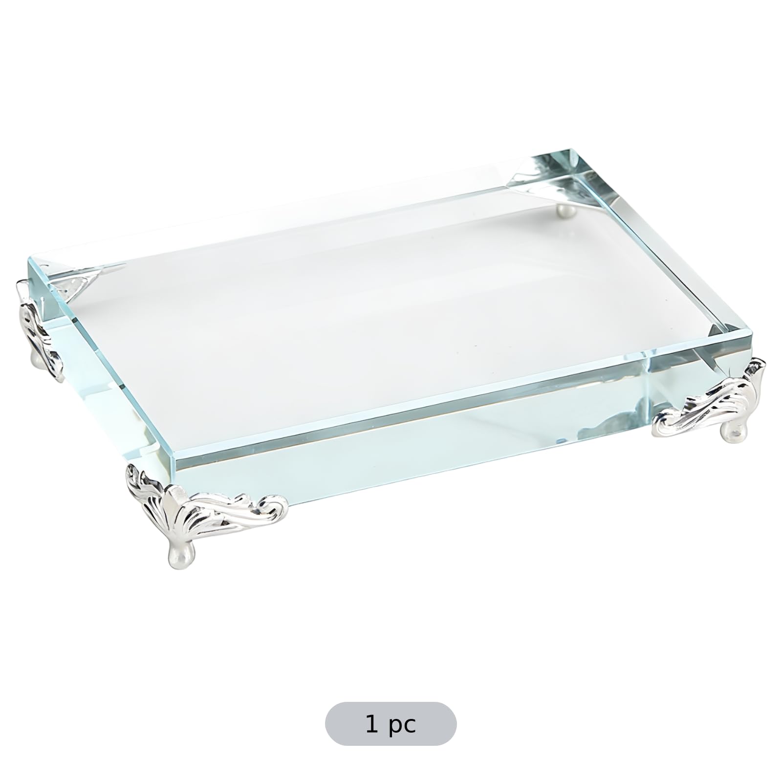Display-Sockel aus Kristallglas, rechteckiger Präsentationsständer mit Zinkmetallrahmen, europäisches Design für Trophäen, Schmuck, Figuren und Sammlerstücke, elegante Dekoration für Ihr Zuhause