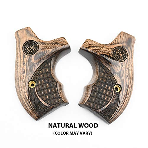 Altamont - S&W J Round Revolver Grips - Boot - Real Wood Gun Grips Fit Smith & Wesson J Frame Round Butt .38 Special And 9Mm Revolvers - Made In Usa - Walnut - Croc W. Logo #TOP2