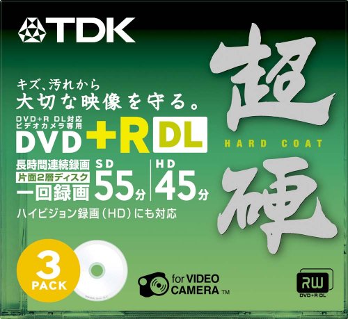 TDK 8cm DVD+R DL para cámara de vídeo Super Hard One Side doble capa tipo 3pack D+R55HC3A (importación de Japón)