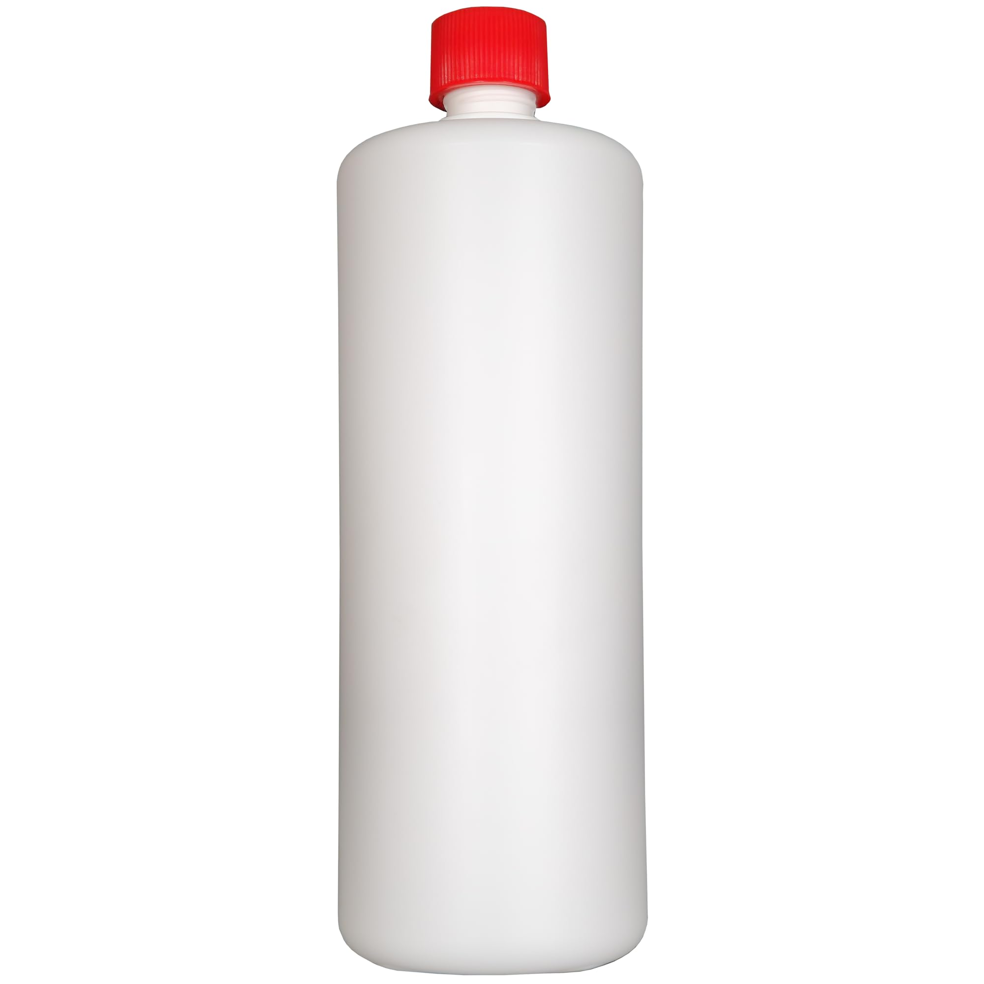 RESINPAL 10 x 1000 ml Kunststoffflasche | Leerflasche mit Kindersicherung & Beschriftungssticker | HDPE Plastikflasche | Rundflasche